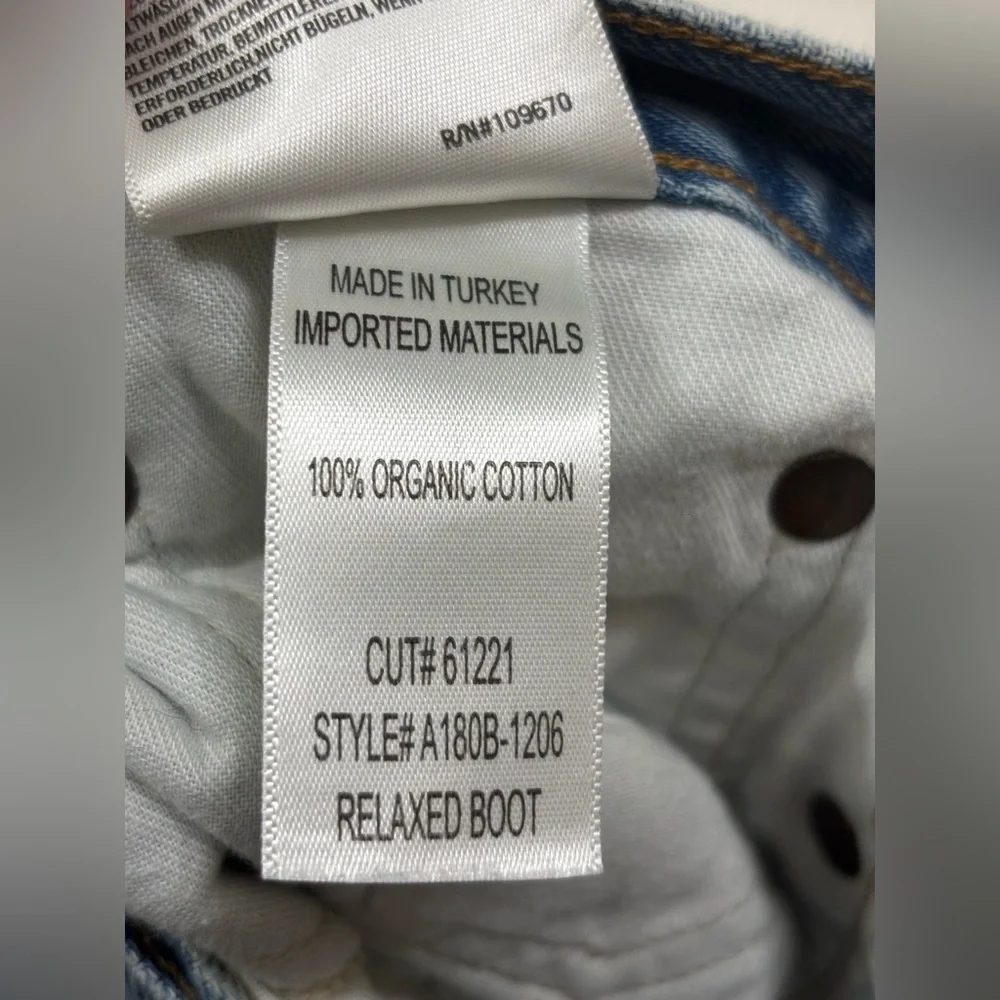 Agolde Curio Mid Rise Relaxed Boot Organic Cotton Distressed Jeans - Picture 8 of 12